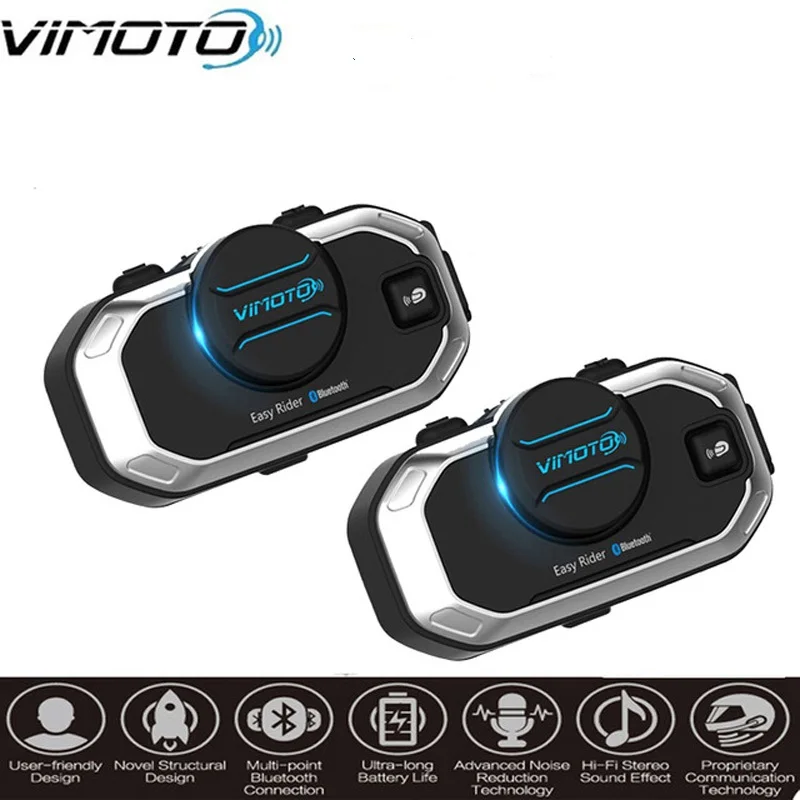 2pcs/lot Vimoto V8 Motorbike BT Interphone Motorcycle Bluetooth Helmet Intercom Stereo Headset for Cell Phone GPS 2 Way Radios