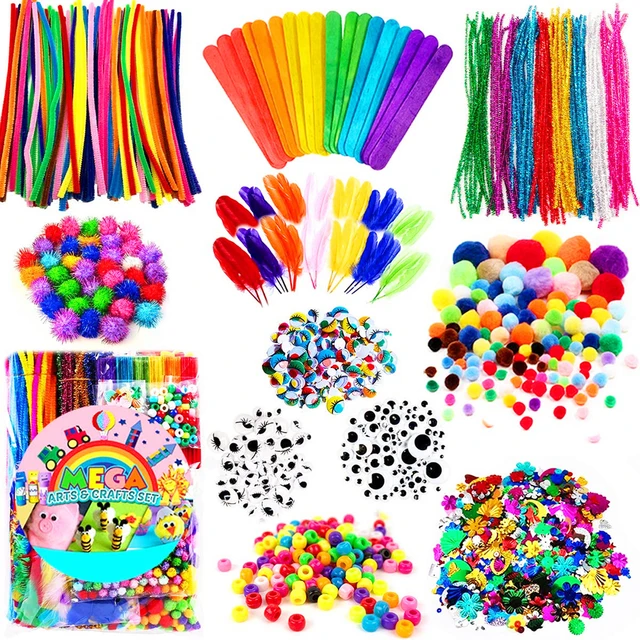 1200 Pcs DIYStick Feather Colorful Plush Foam Flowers PartySupplies Handicraft Jewelry Creative Gifts for Boys and Girls 1