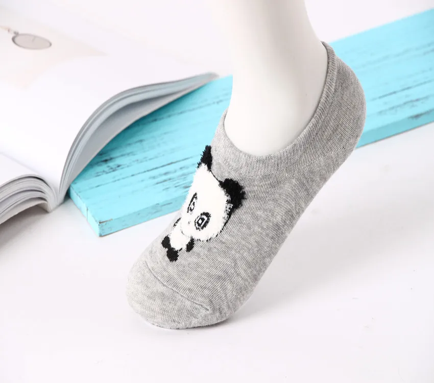 Spring And Summer New Style Japanese-style Cute Cartoon Cotton Women’s Boat Socks Silica Gel Anti-slip Hidden Socks WOMEN'S