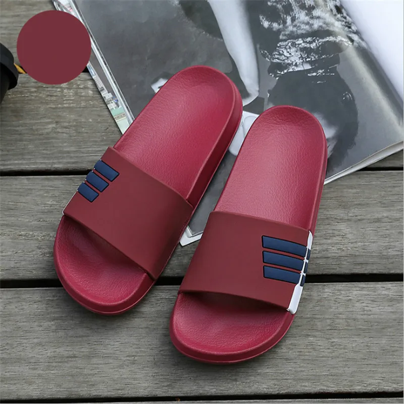 House Slippers Woman Shoes Cute Couple Home Slippers Men Women Unisex Non-slip Bathroom Mules Mujer Shoe Zapatos Mujer - Цвет: red
