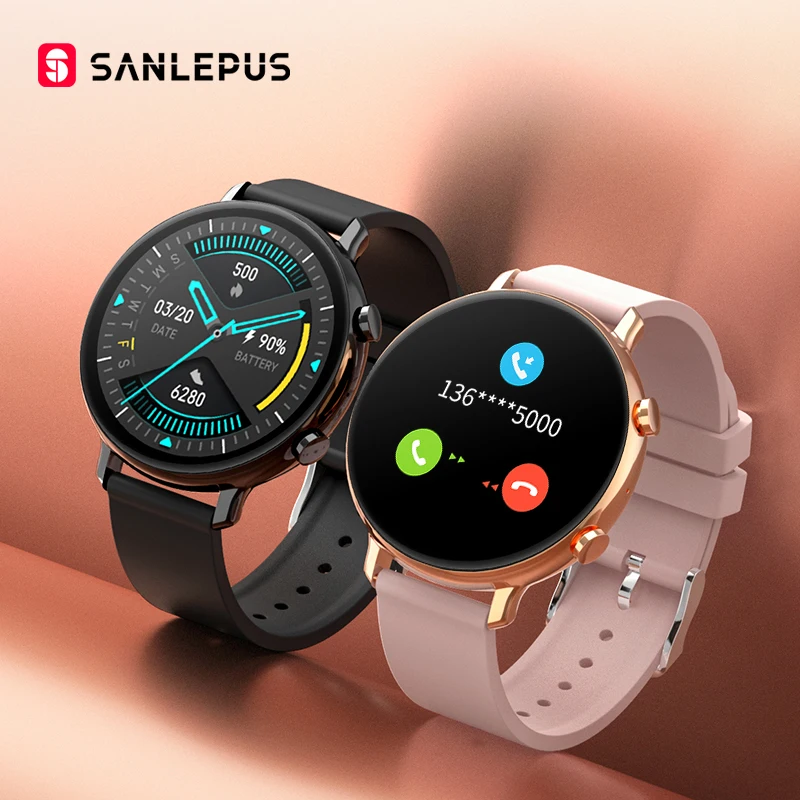 Смарт часы SANLEPUS 2020 с поддержкой Bluetooth и функцией звонков для мужчин женщин