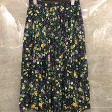 Осенне-зимняя Новинка, Женская юбка средней длины с принтом и украшением, 1211