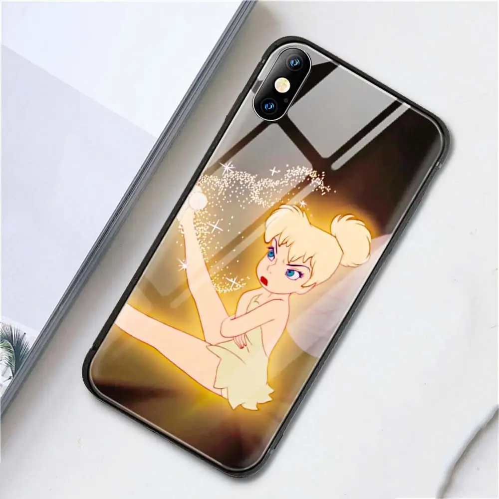 T05 Чехол для телефона из закаленного стекла для iPhone 6 6S 7 8 Plus X XS XR XSMax чехол для iPhone 11 11Pro Max Tinker Bell Tinkerbell аниме - Цвет: T05