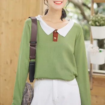 

Preppy Style Sweater Women Autumn Winter Female Knitted Button Long Sleeve Pullover Slim Kawaii Fall Clothes Jumpers