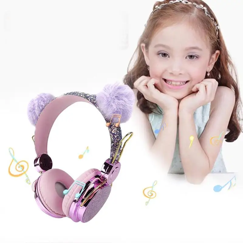 Cute Kids Wired Headphone with Microphone Girls 3 5mm Cat Mobile Gamer Computer Earphone Gift Stereo Girl Phone Headphones