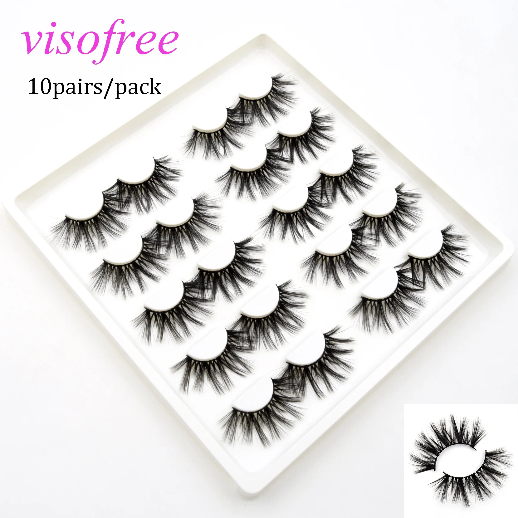 

10 pairs lashes visofree 5D maquiagem mink eyelashes faux cils eyelash extension false lashes natural lashes full strip lashes