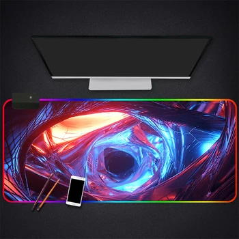 

Anime Girl RGB Gaming Mouse Pad Gamer Computer Mousepad Backlit Mause Large Desk Keyboard LED Mice Mat