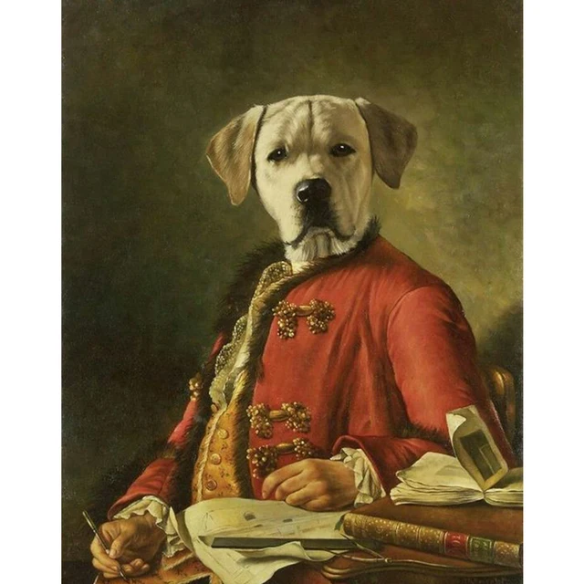 Vintage Dog Princess Pet Gentleman Cat Nordic Poster Animals Wall Art Canvas Painting Wall Pictures For Living Room Unframed K