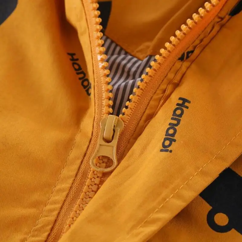 Spring Autumn Boys Jackets Hooded Zipper Windbreaker Baby Fashion Print Coats Kids Hoodies Outerwear Children Clothes