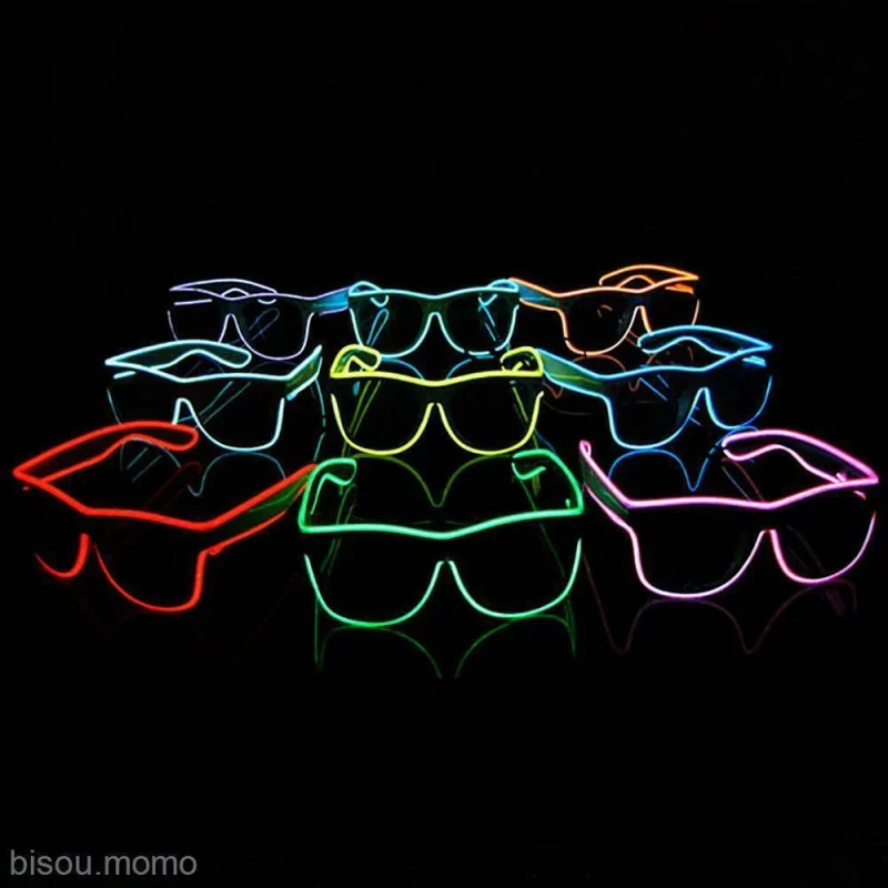 EL очки провода модные неоновый светодиодный фонарь на очки для рэйва вечерние декоративные очки со звуковым сигналом