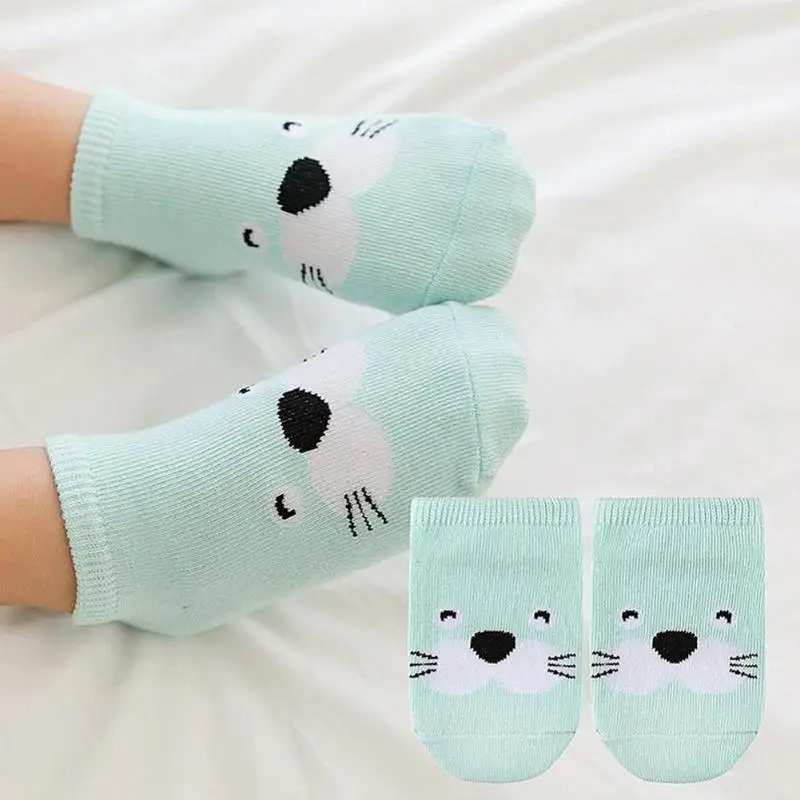 8 пар хлопковых коротких носков для малышей Детские носки-башмачки с изображением утки и свиньи мягкие теплые носки-тапочки для маленьких мальчиков и девочек