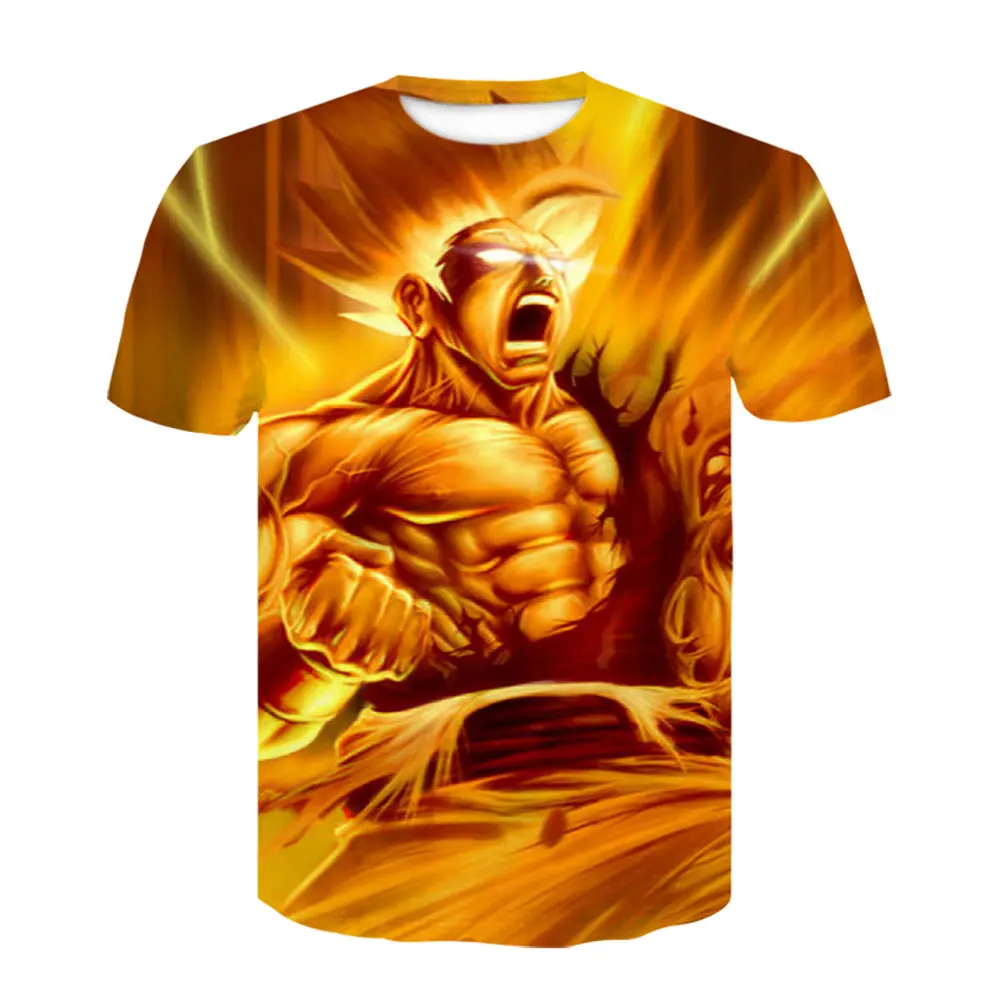 Летняя Горячая Dragon Ball Z Супер Саян Гоку мужская футболка с круглым вырезом уличная Harajuku мужская одежда аниме футболка