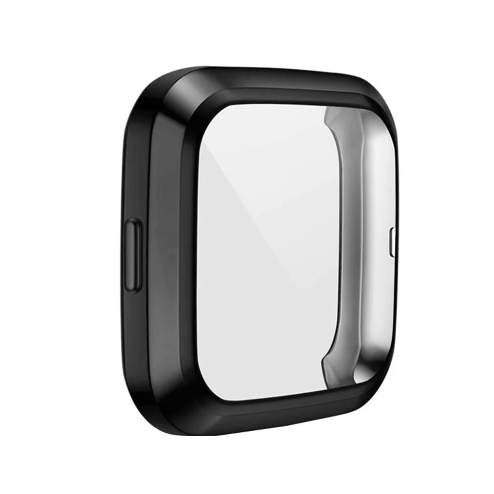 Прочный защитный чехол для часов для Fitbit Versa 2, Высококачественный ТПУ протектор для часов, Сменные аксессуары - Цвет: Black