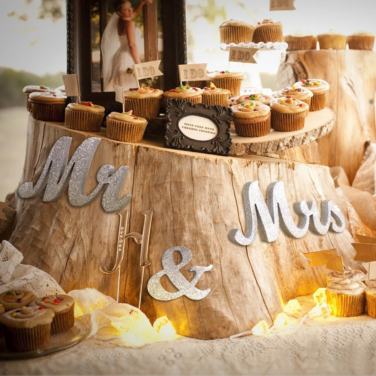 Блестки Mr& Mrs Деревянные Буквы Знак свадебный подарок для украшения свадебного стола(серебро