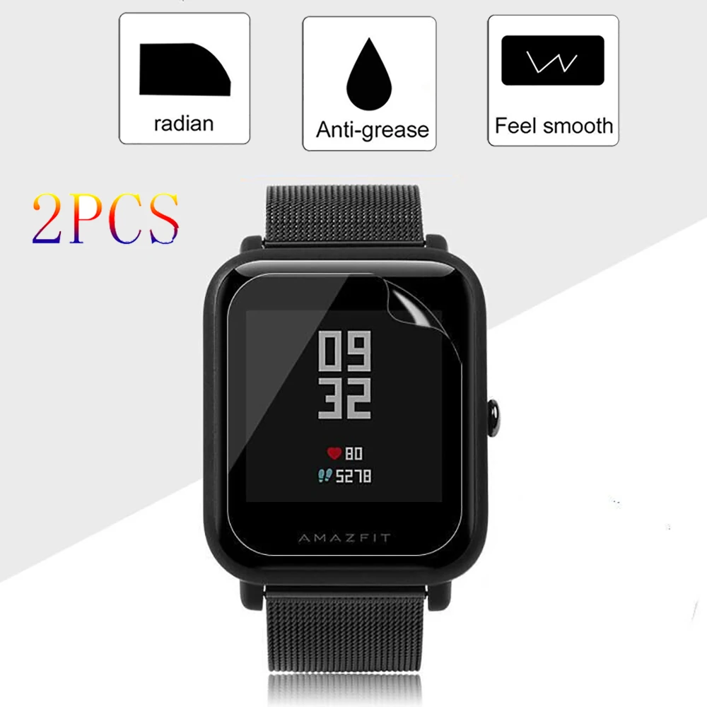 Для смарт-часов Huami Amazfit Bip, прозрачные, 2 шт, ТПУ, защита экрана/матовая, для Amazfit Stratos Pace Verge, пленка, не закаленное стекло