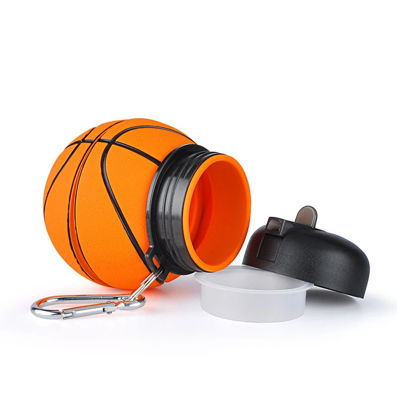 Складные баскетбольные бутылки для воды, туризма, пикника, офиса, герметичные переносной чайник, детские спортивные пластиковые здоровые бутылочка для воды - Цвет: Basketball