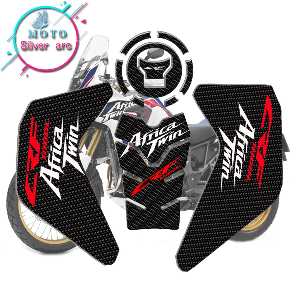 

for Honda CRF1000L Africa Twin 2016-2019 2018 2017 Fiber texture motorcycle fuel tank cap decals gas cap sticker
