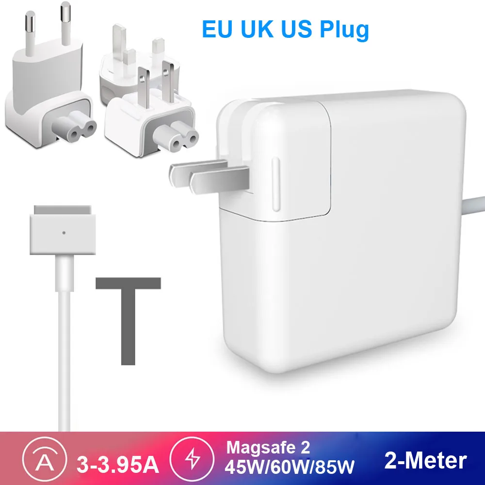 

45W 60W 85W Model T For Apple 2012-2018 Macbook Air Pro 11" 13" 17" MagSafe2 Power Adapter Charger A1425 A1435 A1465 A1466 A1398