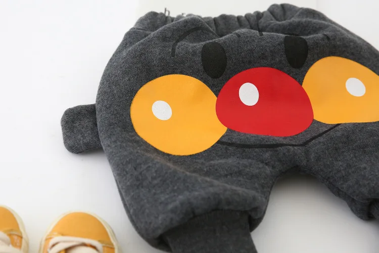 Зимние штаны с рисунками из мультфильмов; бархатная детская одежда