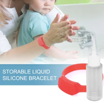 

Portable Silicone Refillable Wristband Wearable Hand Sanitizer Dispenser Pumps Hand Sanitizer Bracelet For Travel