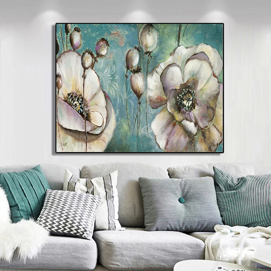 100% ручная роспись абстрактный цветок искусство Масляная живопись на холсте