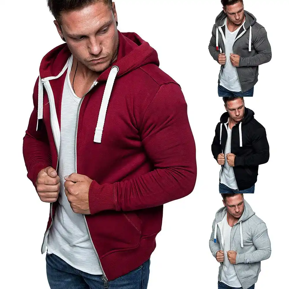 plain red zipper hoodie