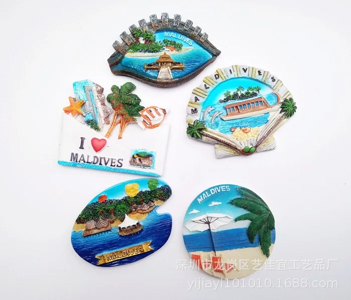 3D Magnete Del Frigorifero Maldive Seaview Isola Turismo Souvenir Resina Frigorifero Magneti Accessori Per La Cucina Decorazione Della Casa