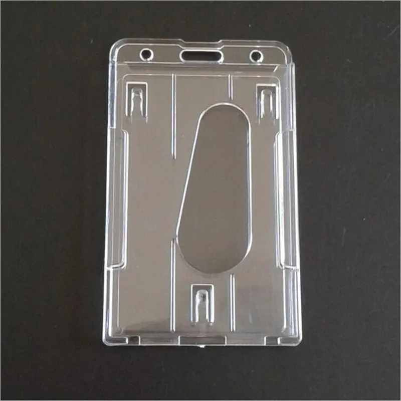 Double Card Acrylic Plastic ID Badge Card Holder Credit Cards Protector ID Cover Case 1PC wallet card holder,card holder,credit card holder,id card holder,id card case
