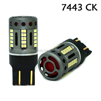 

2Pcs Super Bright 7443 CK Canbus Car Led 12V Reversing Light Error Free Stop Brake Lamp Auto Turn Signal Bulb White Red Amber