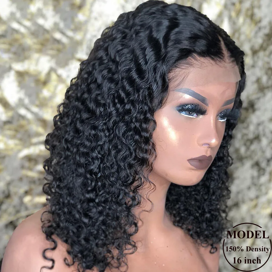 Bob Wig Cheap Short Curly Wigs Deep Wave Pre Plucked Wig T Part Hd Lace Water Wave Wig