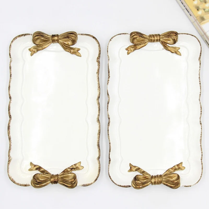 

European Style Vintage Decorative Tray Resin Storage Tray For Jewelry Cosmetic Key Food Organizer Holders