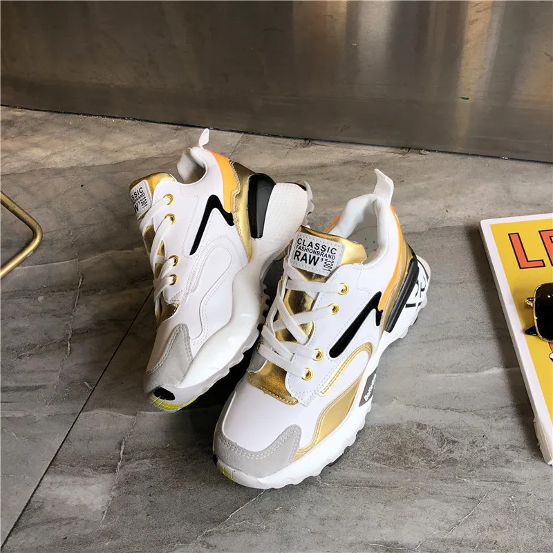 Female Vulcanized Shoes Women Spring Breathable Round Head Sports Shoes Woman Mesh Running Shoes Ladies Casual Sneakers New - Цвет: Белый