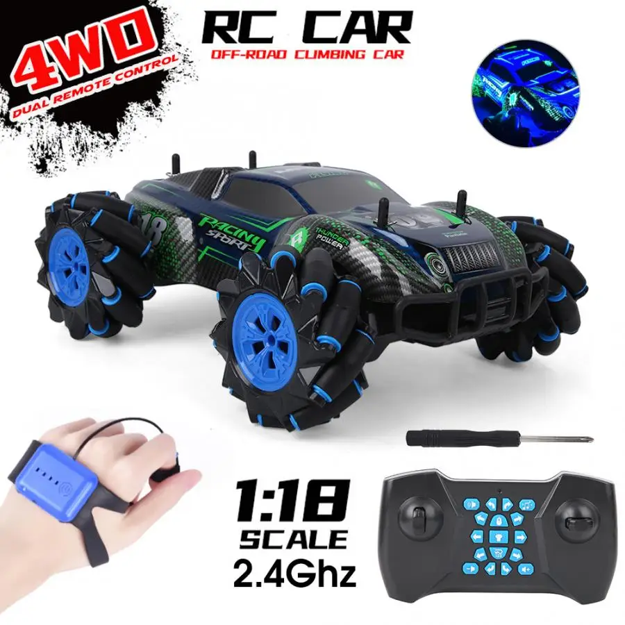 2 4G 4WD RC Drift Stunt Car Watch Control 360 Dgree Вращающийся внедорожный альпинистский багги