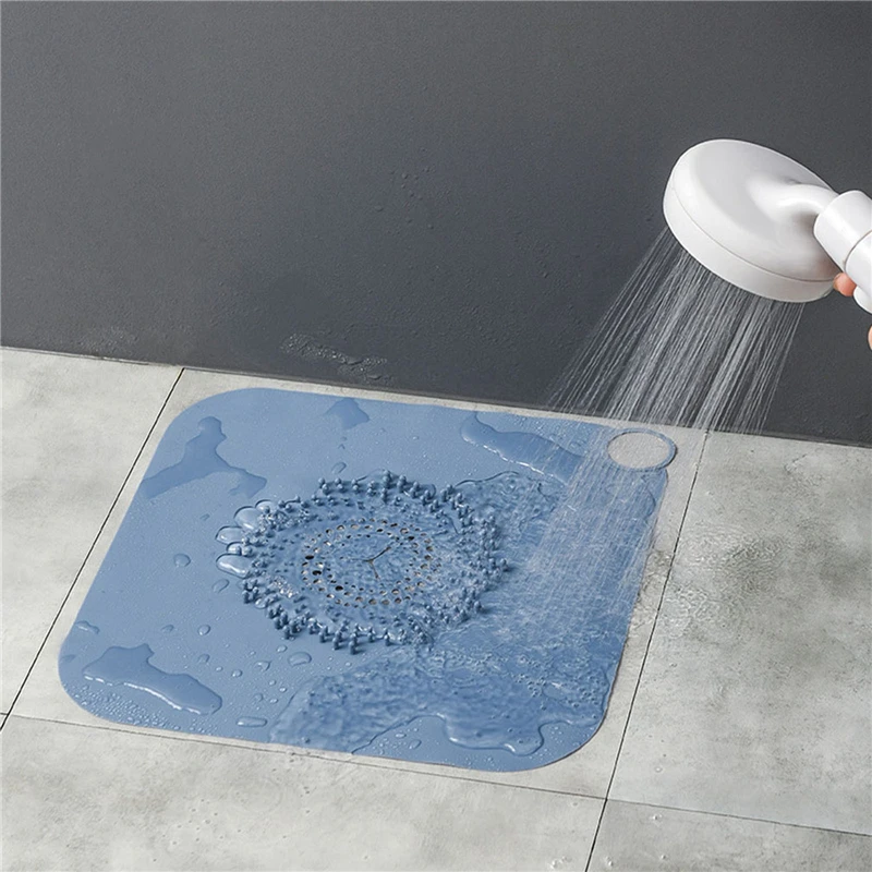 Cubierta de drenaje de suelo para el hogar, almohadilla para escurrir el suelo con filtro de silicona, antiobstrucción, para cocina y baño