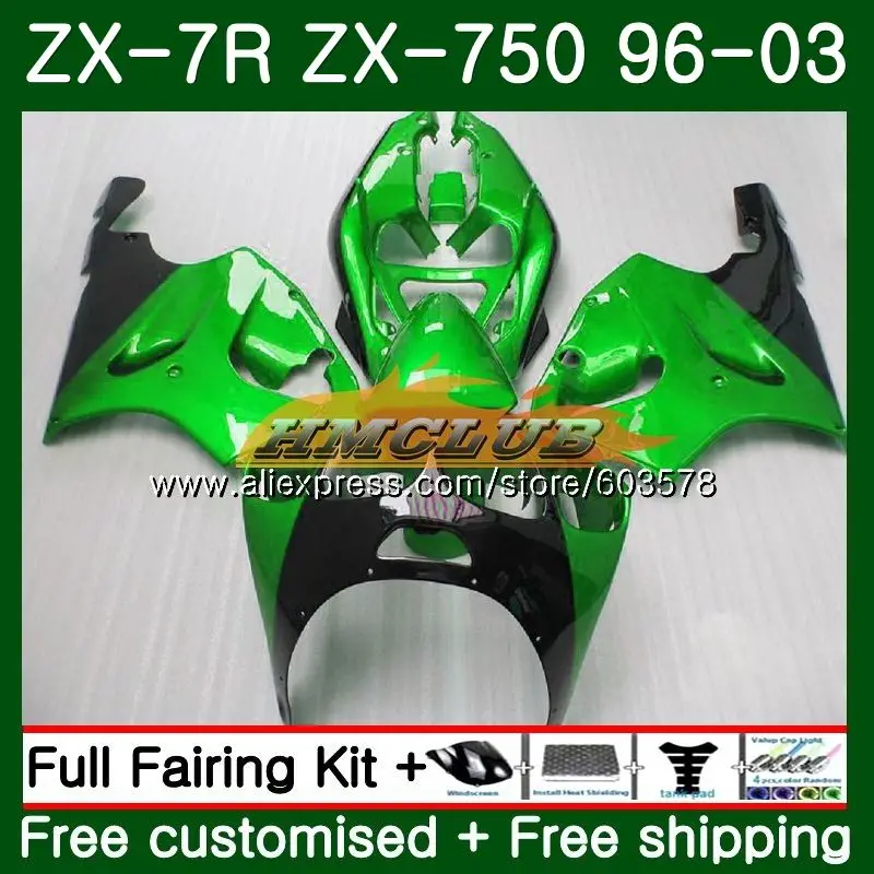 Средства ухода за кожей для KAWASAKI NINJA ZX750 ZX 7R 1996 1997 1998 1999 2003 26CL. 63 зеленый глянцевый ZX 7 R ZX 750 ZX-7R ZX7R 96 97 98 99 обтекатель