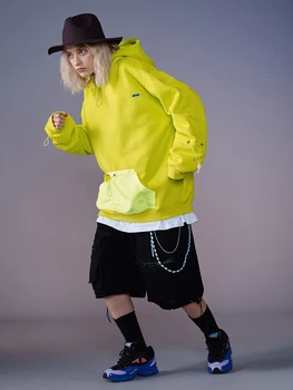 

UNCLEDONJM Patchwork Fleece Hoodie Autumn Hip Hop Hoodies Oversized Sweatshirts and Hoodies 2020 Men/Women Clothes WY9239