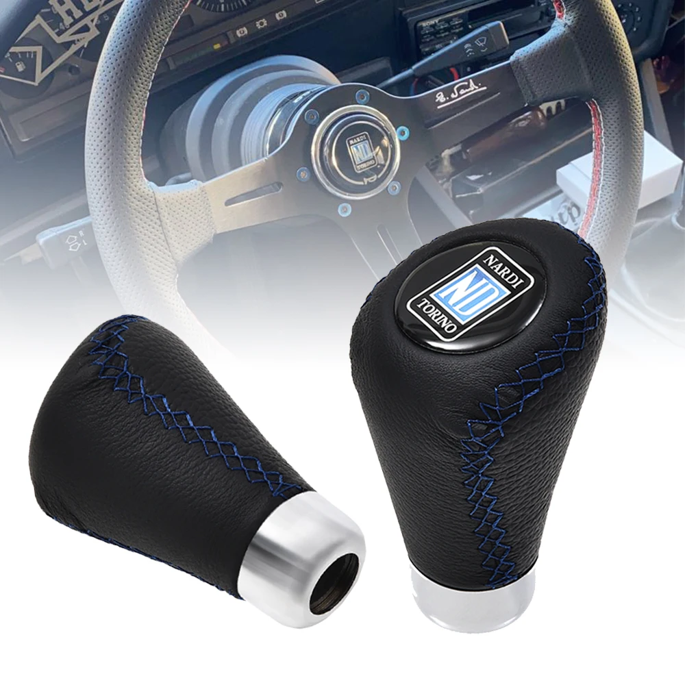 Universal Black leather Auto Racing ND Car Gear Shift Knob Manual