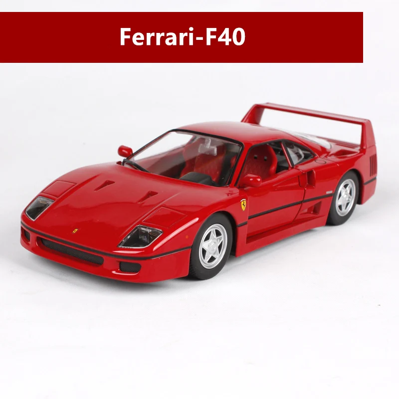 Bburago 1:24 Ferrari 458, красная модель автомобиля, литая под давлением металлическая модель, детская игрушка, подарок бойфренду, коллекция автомобилей из искусственного сплава - Цвет: F40