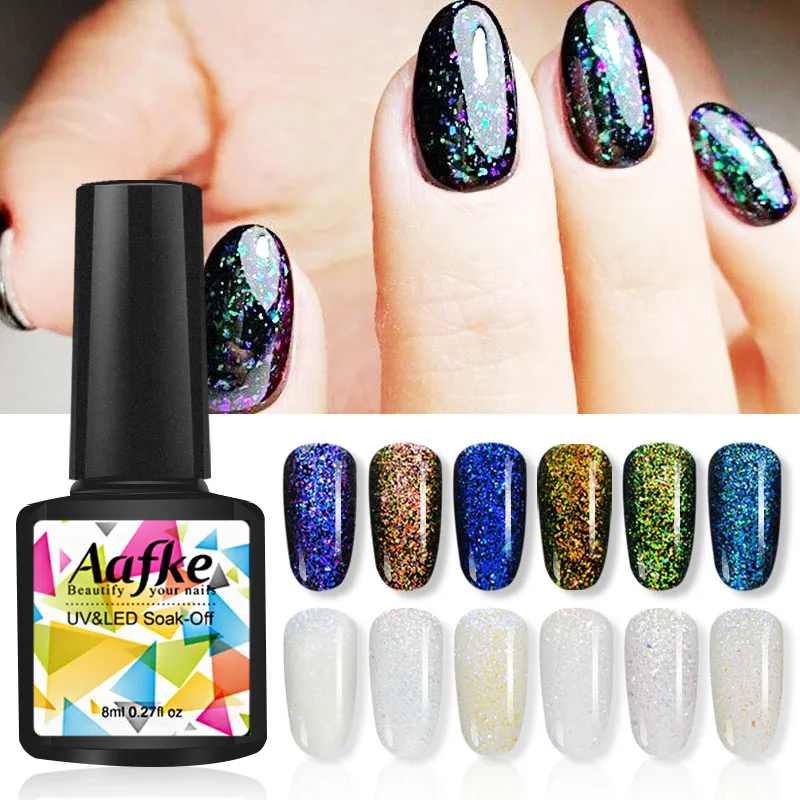 

Chameleon Nail Gel Varnish Flakes Gel Polish Sequins Soak Off UV Gel 8ml Starry Galaxy Gel Lacquer Nail Art Manicure ZJJ3017