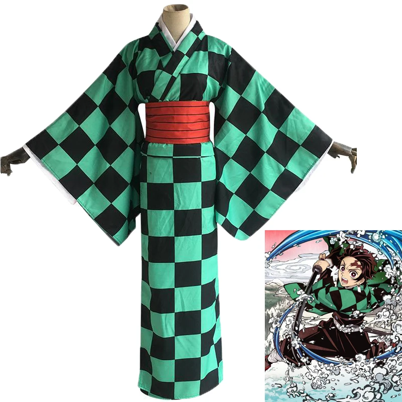 UK SELLER! Demon Slayer Tanjiro Kamado Yaiba Kimono T Shirt Cosplay Costume 