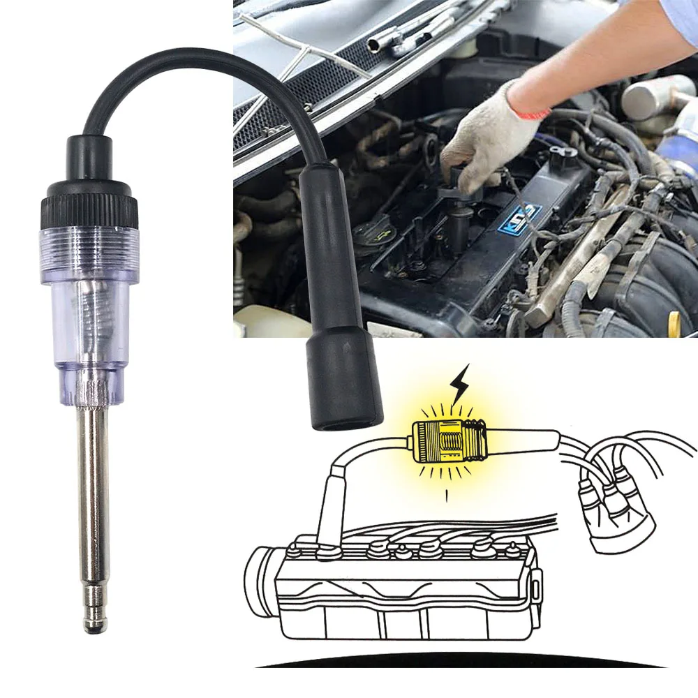 Spark Plug Tester Pen Spark Plug Tester Ignition System Coil Engine Auto Can Bus Spark Plug Analyzer Car Auto Checker Detector Diagnostic Tool