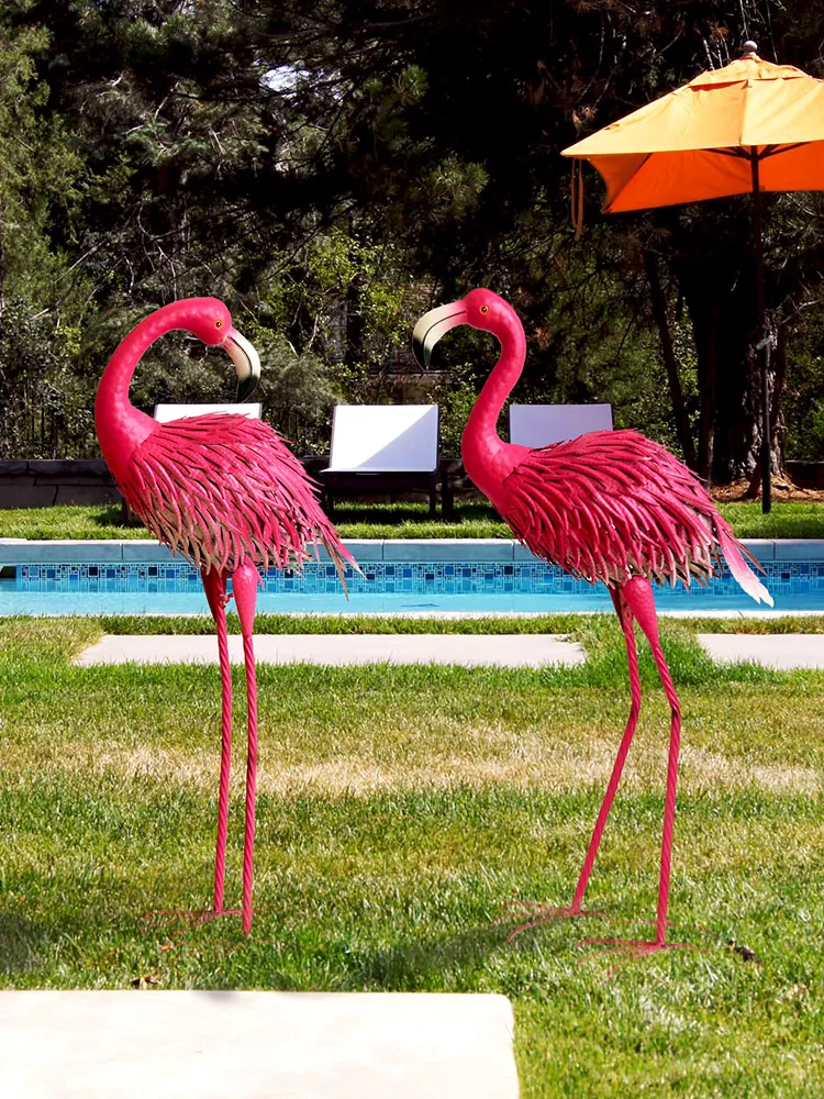 Klap ik ben verdwaald Majestueus Creatieve Decoraties Ijzer Ambachten Flamingo Standbeelden Tuindecoratie  Balkon Binnenplaats Park Etalage Landschapsarchitectuur  Bruiloft|Tuinbeelden en sculpturen| - AliExpress
