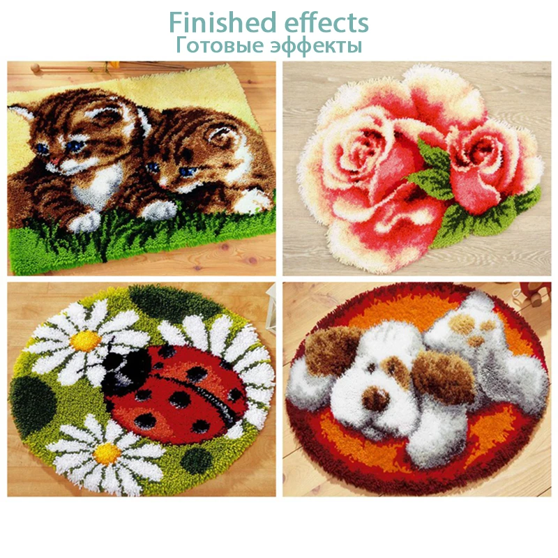 Cartoon,Latch Hook,Carpet Embroidery,Animal,Rug Kits,DIY,Cross Stitch,Latch  Hook Kits,Rug Canvas,Floor Mat Carpet,Living Room