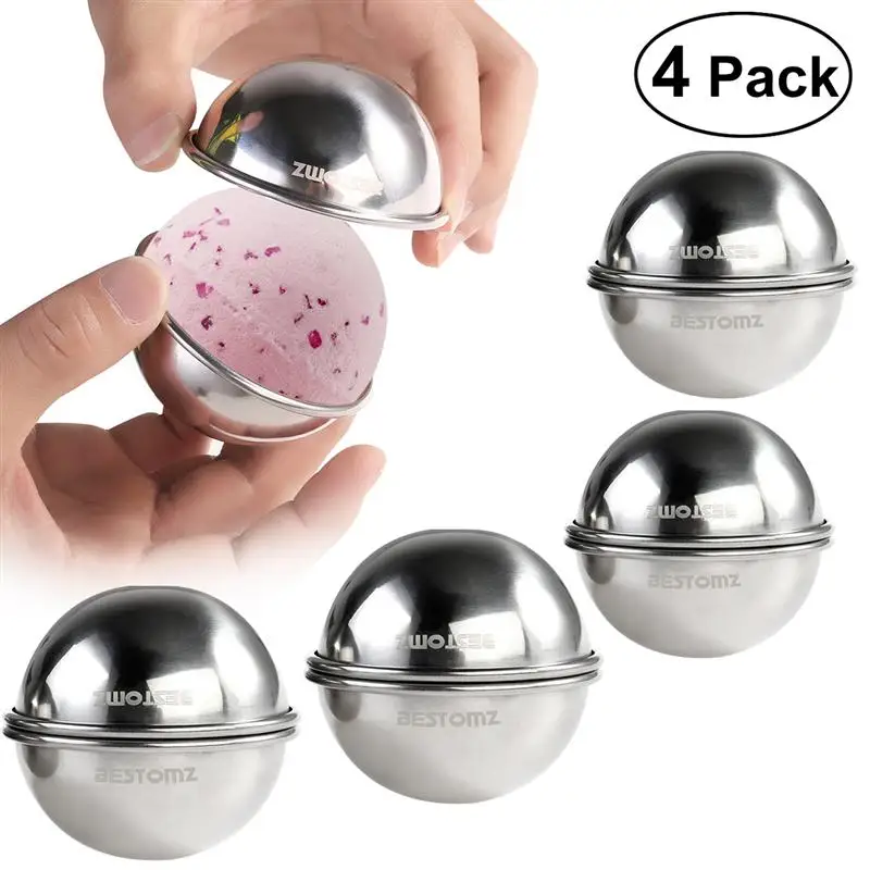

WINOMO 8pcs Stainless Steel Bath Bomb Mold DIY Make Practical Lush Bath Mold 6.5cm/ 7cm For Crafting Your Own Fizzles