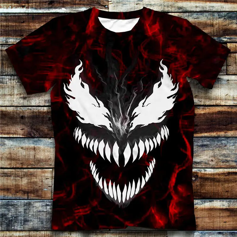 Новинка, модная индивидуальная футболка с 3D принтом Venom, уникальная футболка с коротким рукавом, Мужская одежда, Прямая поставка