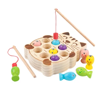 

Preschool Wooden Montessori Toys netic Fishing Game Baby Puzzle Early Education Teaching Aids Math Toy for Children Girl Gift