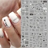 6 unids/set letras geométricas pegatinas de uñas letras negras agua deslizador sexy chica verano uñas arte transferencia agua calcomanías MYBN1237-1242 ► Foto 1/6