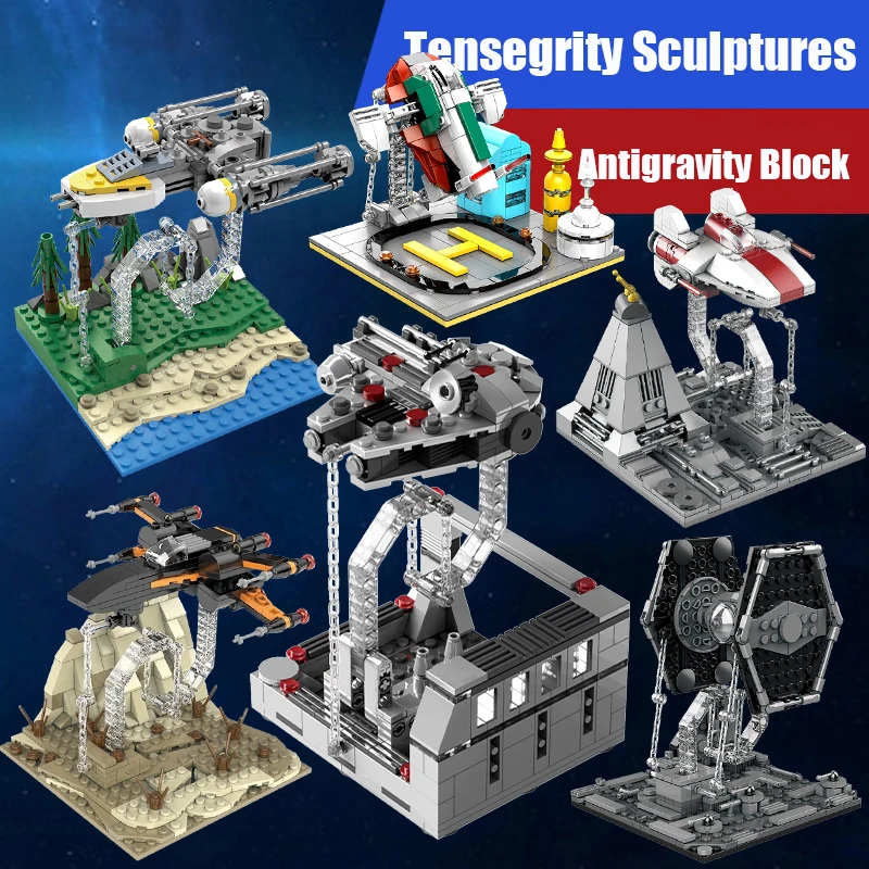 

Creator Star Movie Wars Tensegrity Sculptures Anti Gravity Dynamic Physics Balance Building Blocks Millennium Bricks Falcon Toys