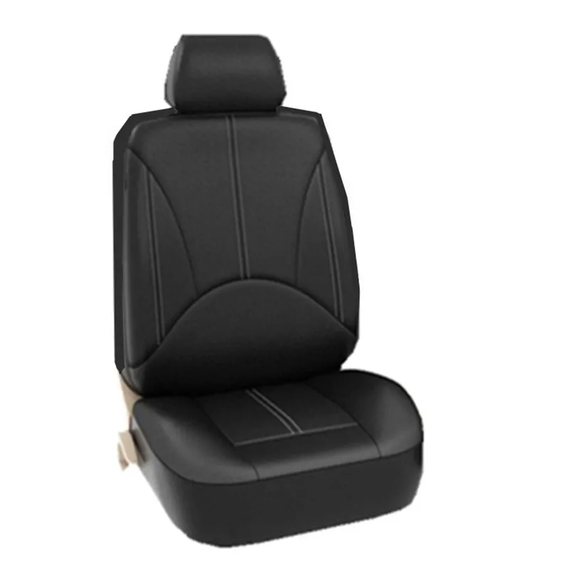 Universal 2PC Black Leather Car Seat Cover Full Seat Covers Auto Interior Styling Fit for Hyundai Sonata Elantra Genesis