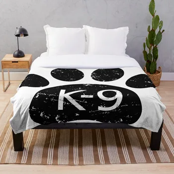 

Grunge Distressed Dog Paw Print K 9 Throw Blanket Soft Sherpa Blanket Bed Sheet Single Knee Blanket Office Nap Blanket
